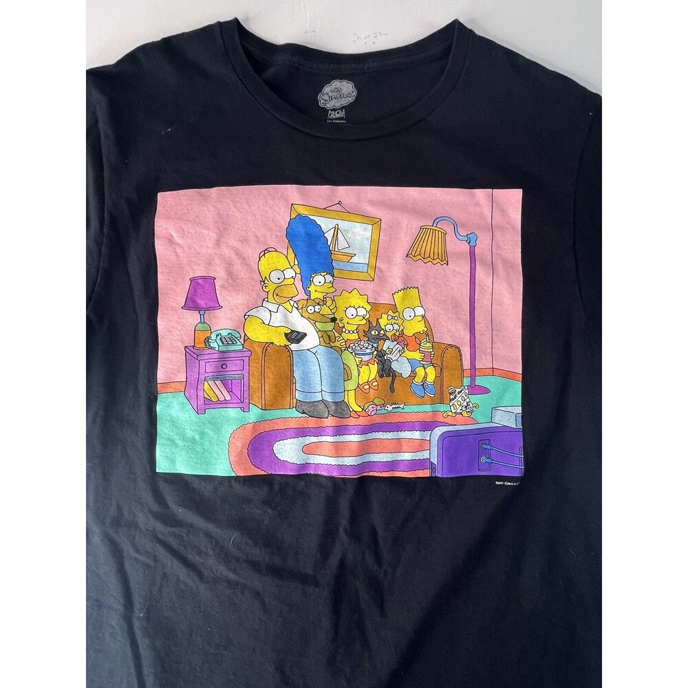 THE SIMPSONS Family Couch T-Shirt Mens Medium Homer Bart Marge Liza Maggie